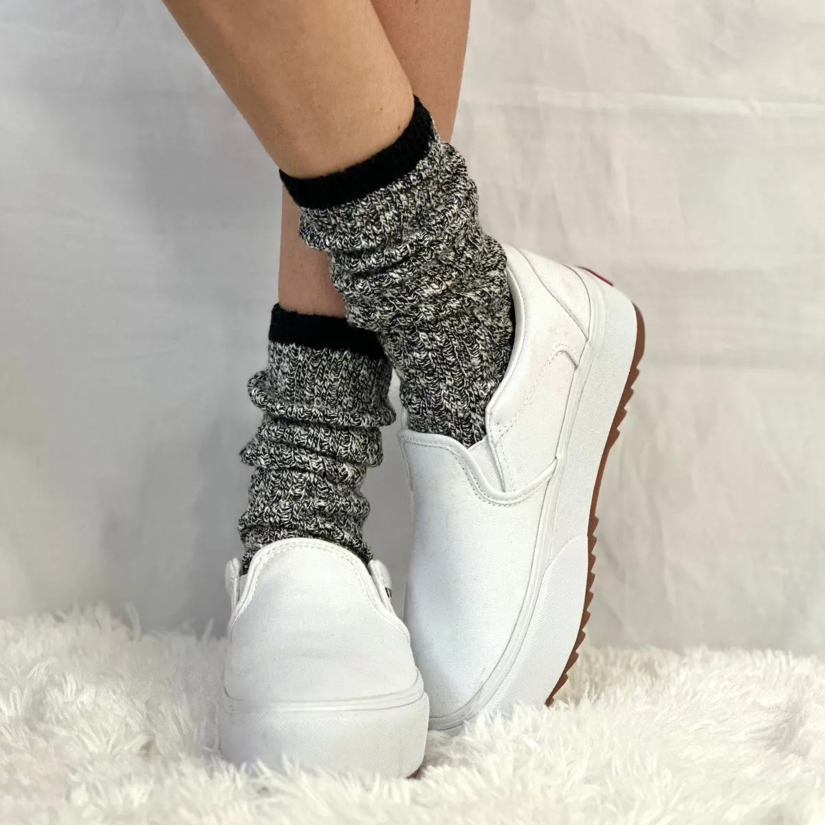 MARLED cotton short boot socks - black