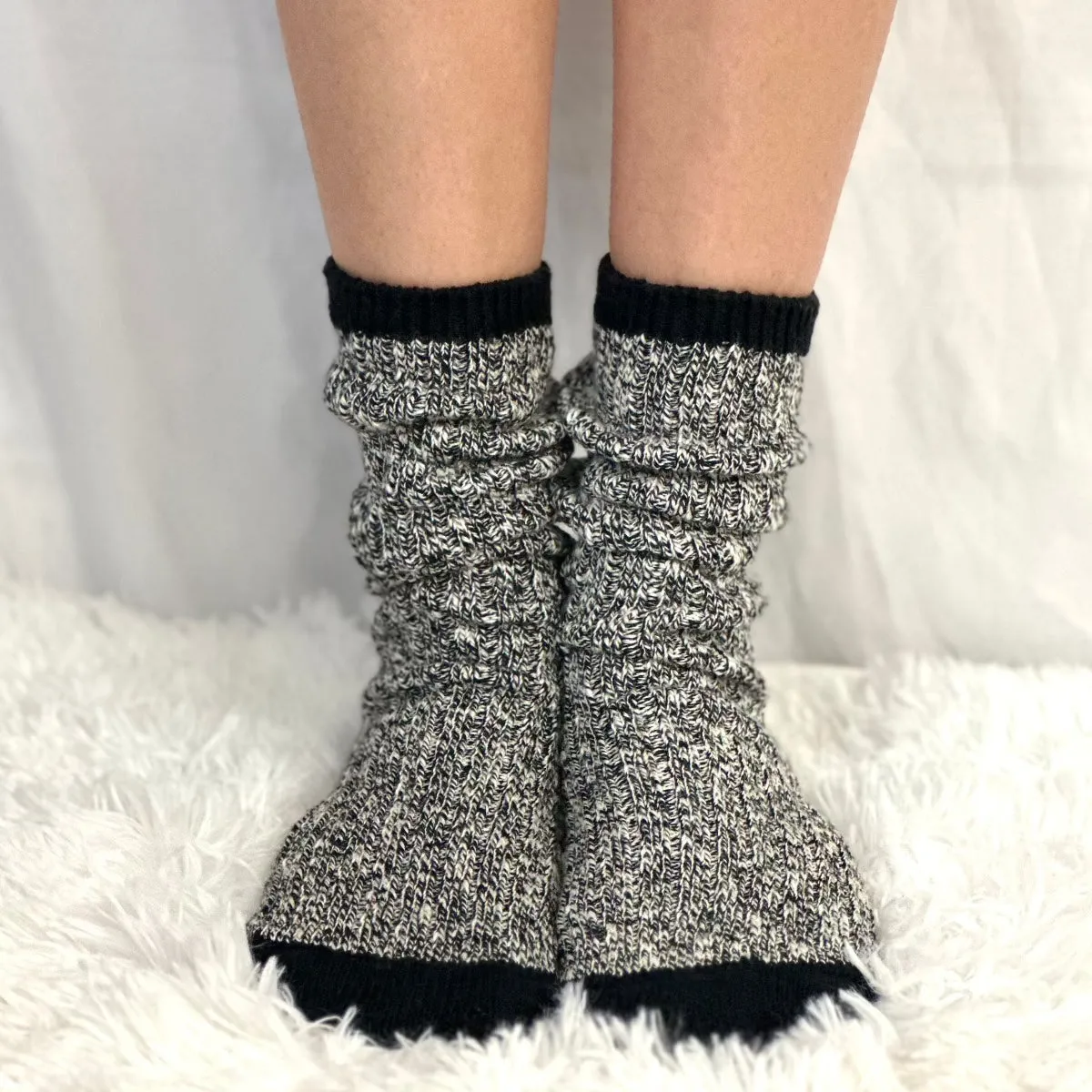 MARLED cotton short boot socks - black