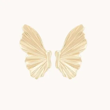 metamorphosis butterfly wing earring - 14k yellow gold