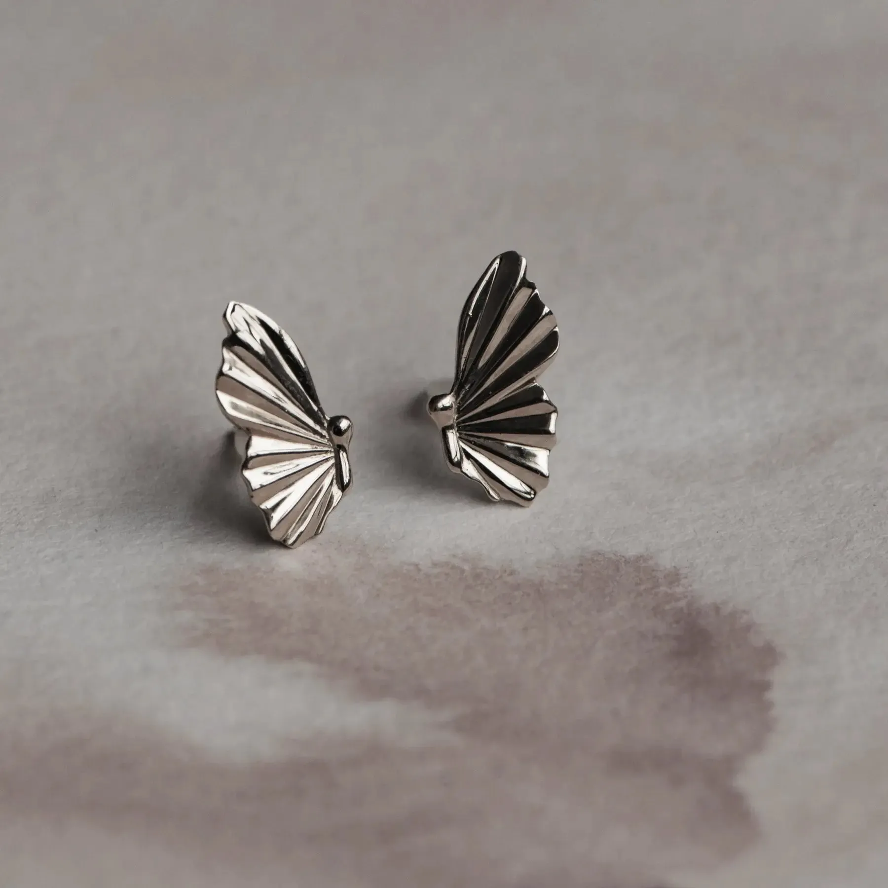 metamorphosis butterfly wing earring - sterling silver