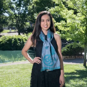 NAWBO Handmade Felted Silk Poppy Scarf, Short