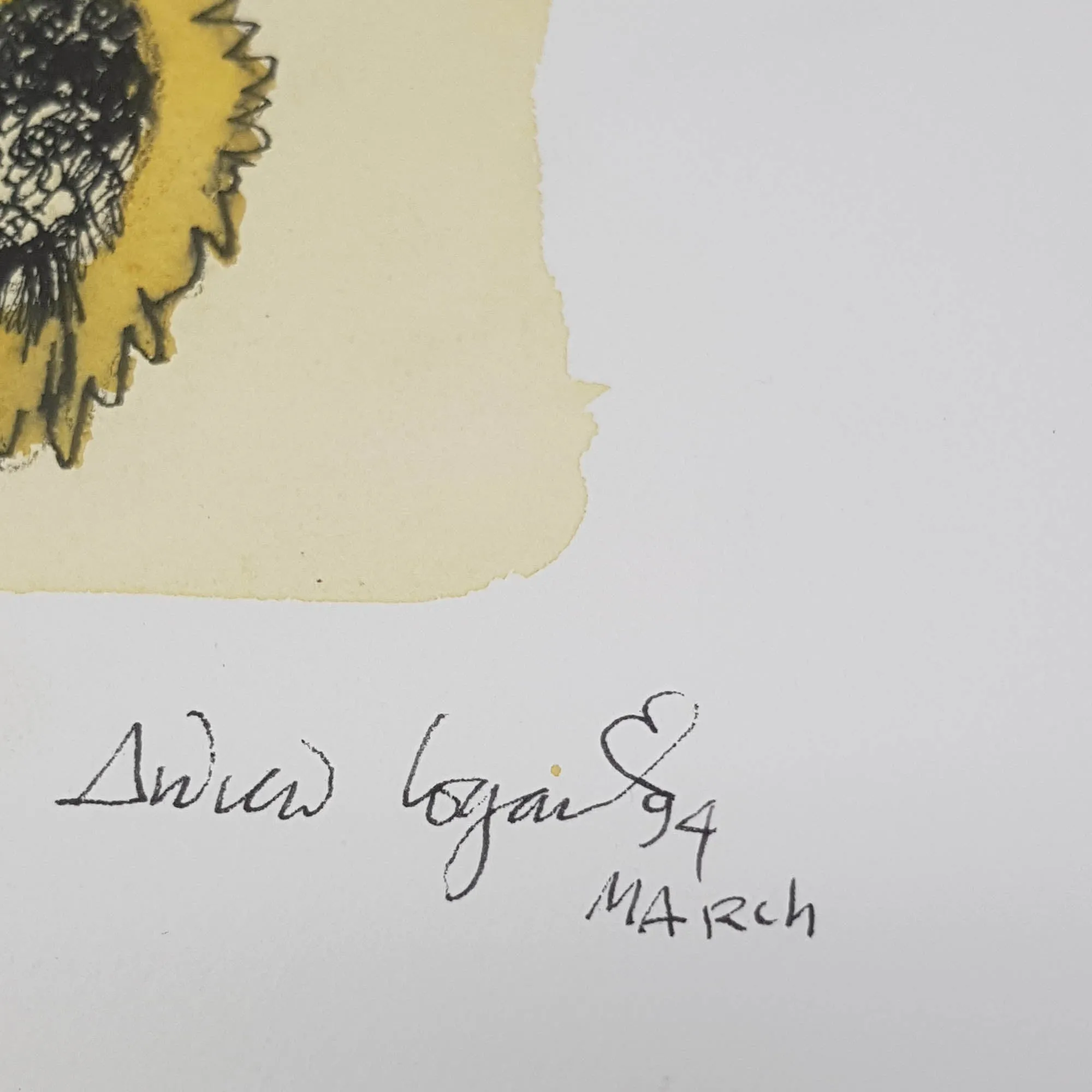 ORIGINAL WATERCOLOUR OF CORNED OF JOHN'S BEDROOM - BY ANDREW LOGAN 1994