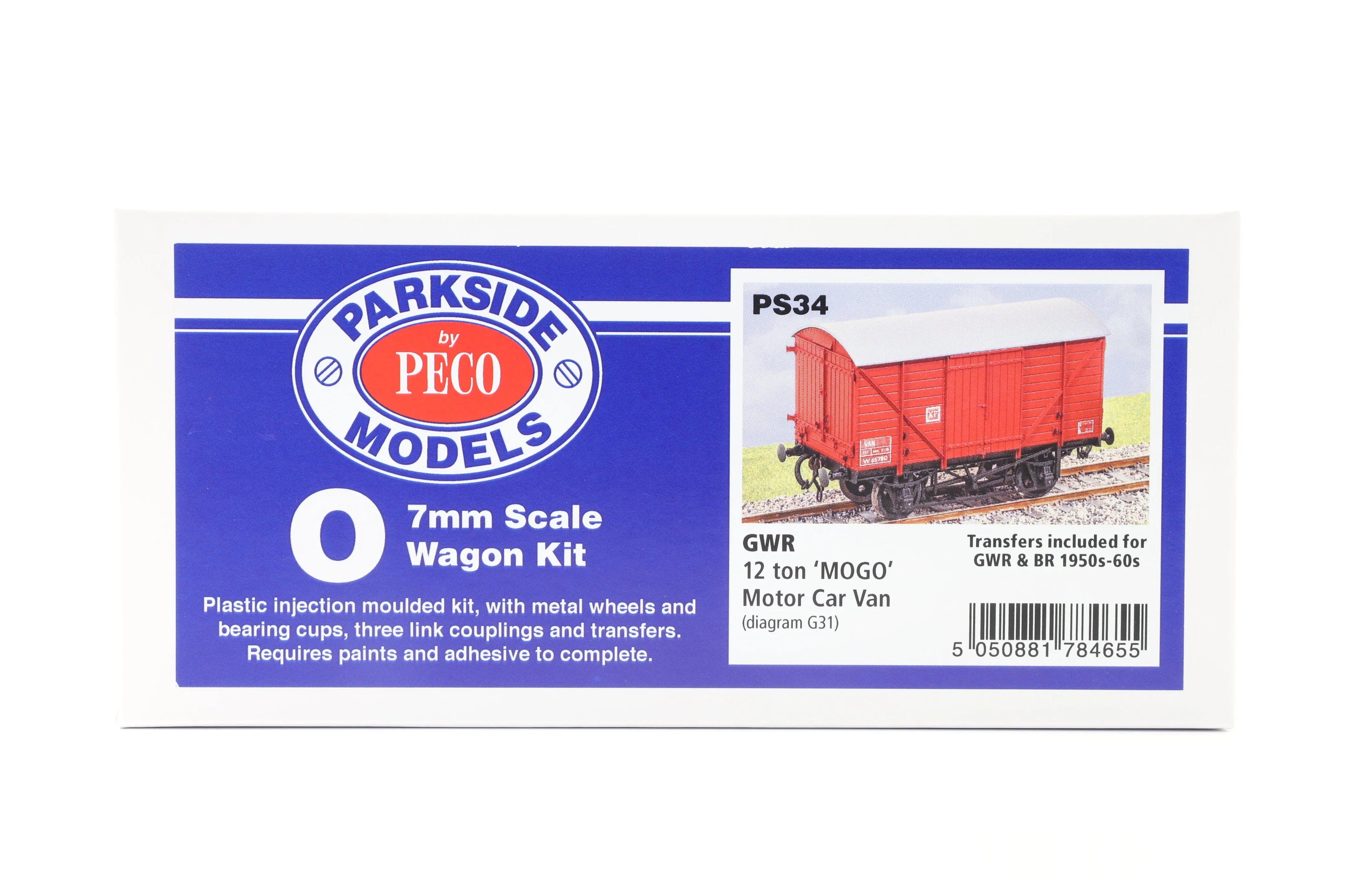Parkside Dundas O Gauge PS34 GWR 12 Ton 'MOGO' Motor Car Van Kit w/Wheels, Planked
