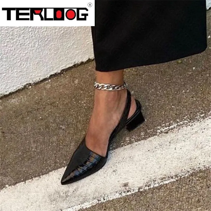 Pointed Toe Slingback Flats