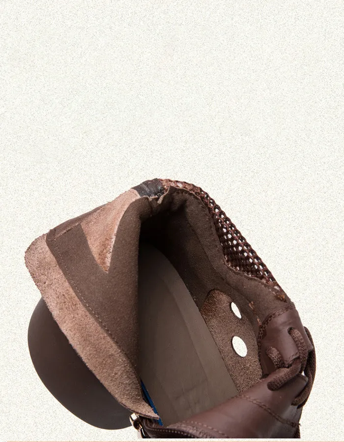 Round Toe Cut-out Platform Sandals Boots