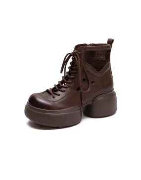 Round Toe Cut-out Platform Sandals Boots