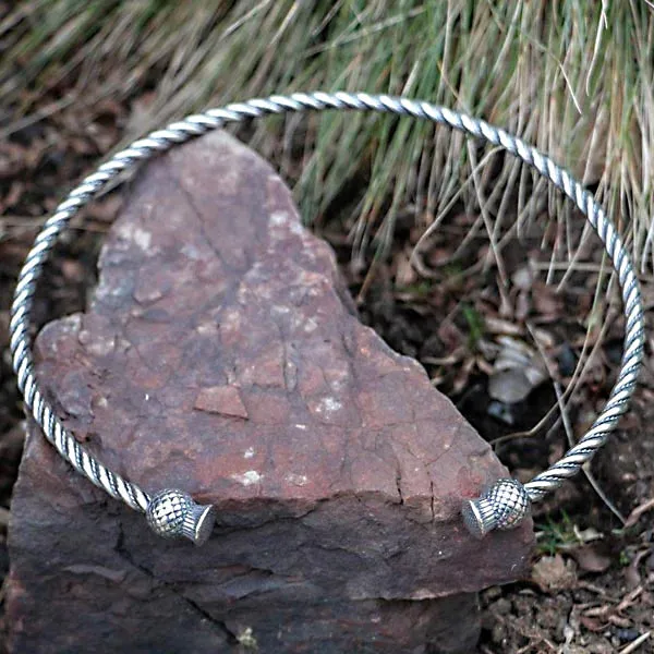 Scottish Thistle Torc - Bronze or Silver