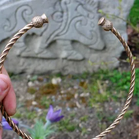 Scottish Thistle Torc - Bronze or Silver