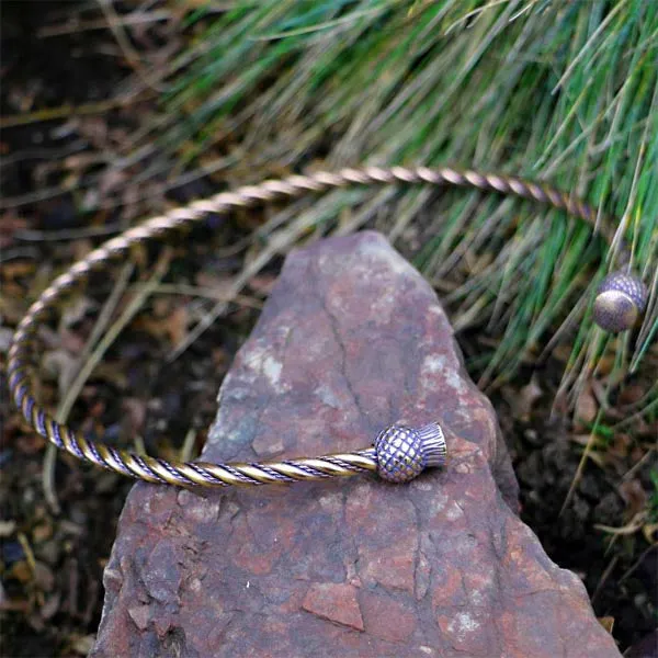Scottish Thistle Torc - Bronze or Silver