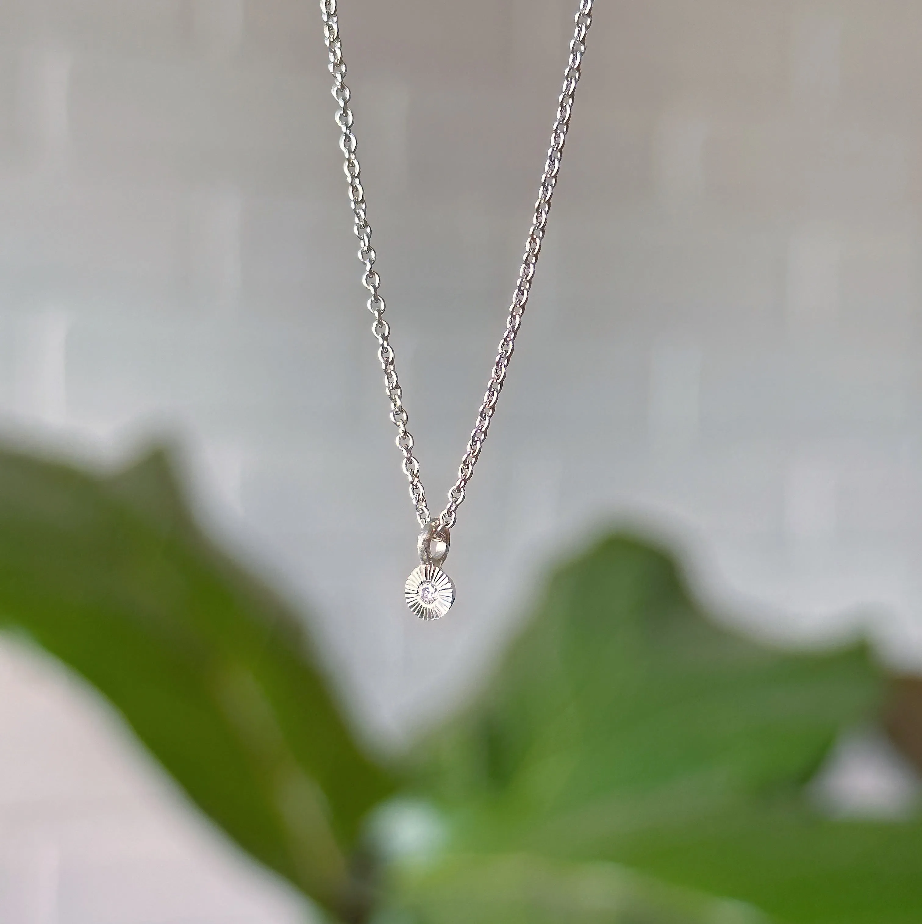 Silver and Diamond Rise Necklace