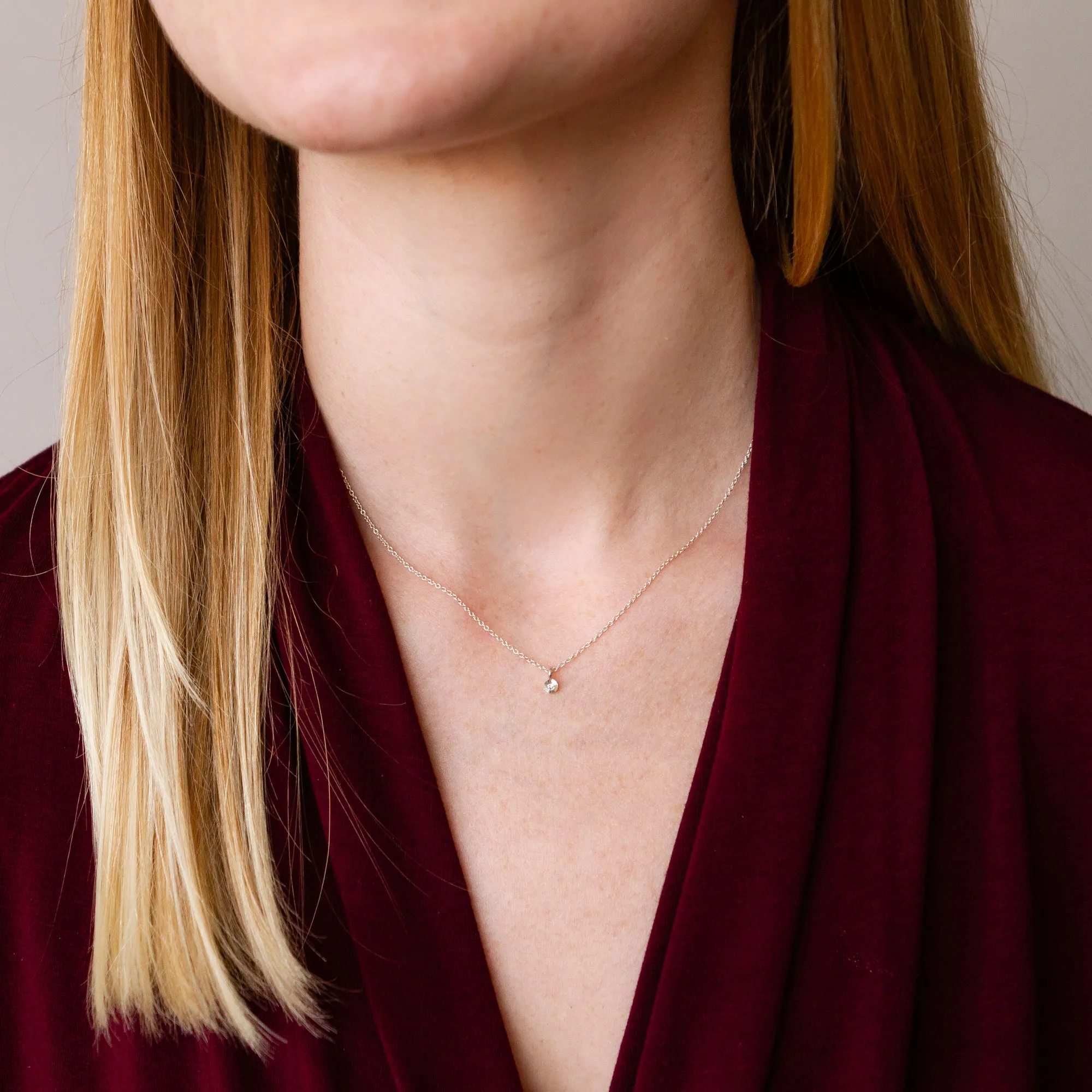 Silver and Diamond Rise Necklace
