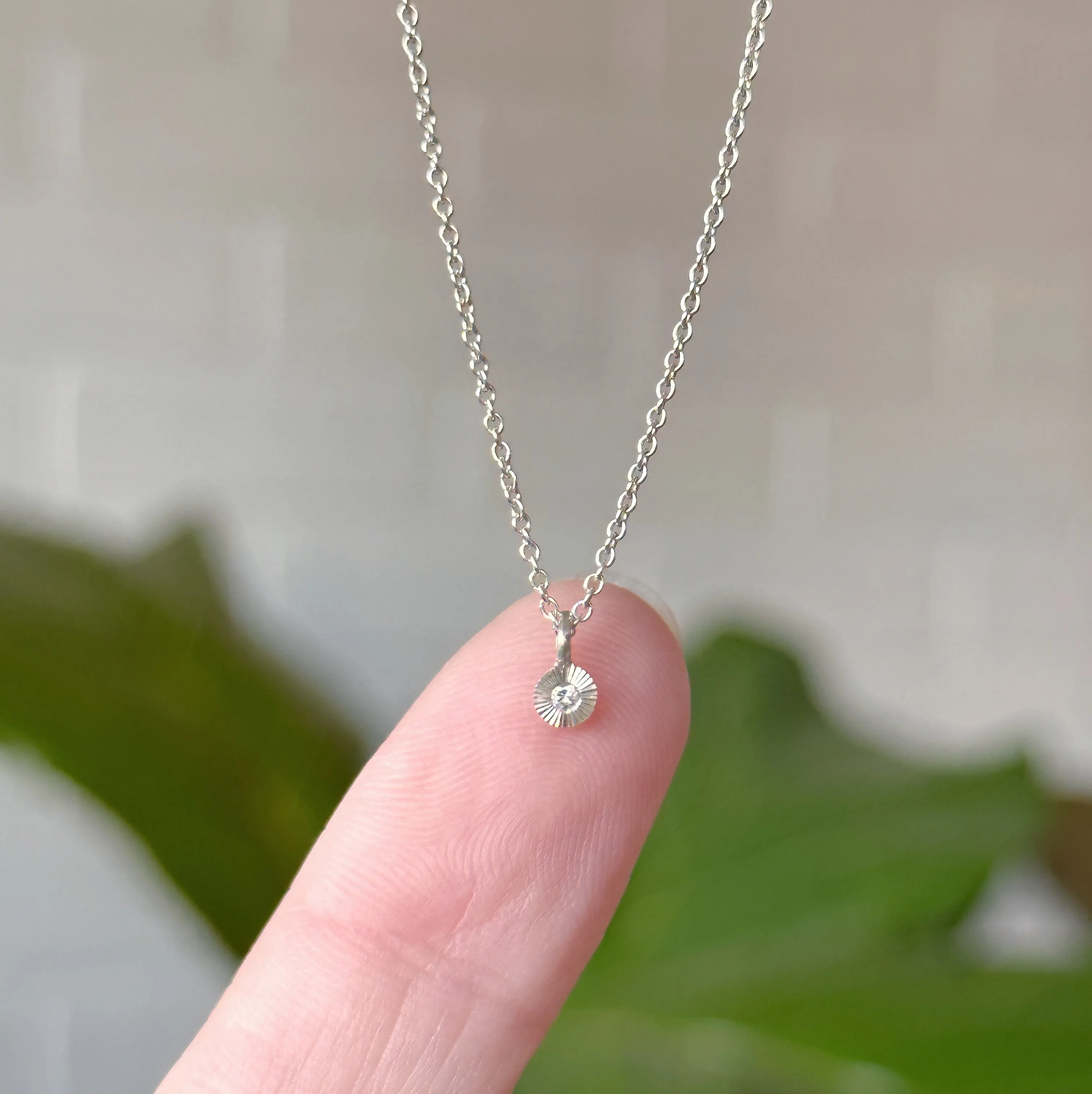 Silver and Diamond Rise Necklace