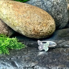 Sterling silver butterfly ring. Made to order.