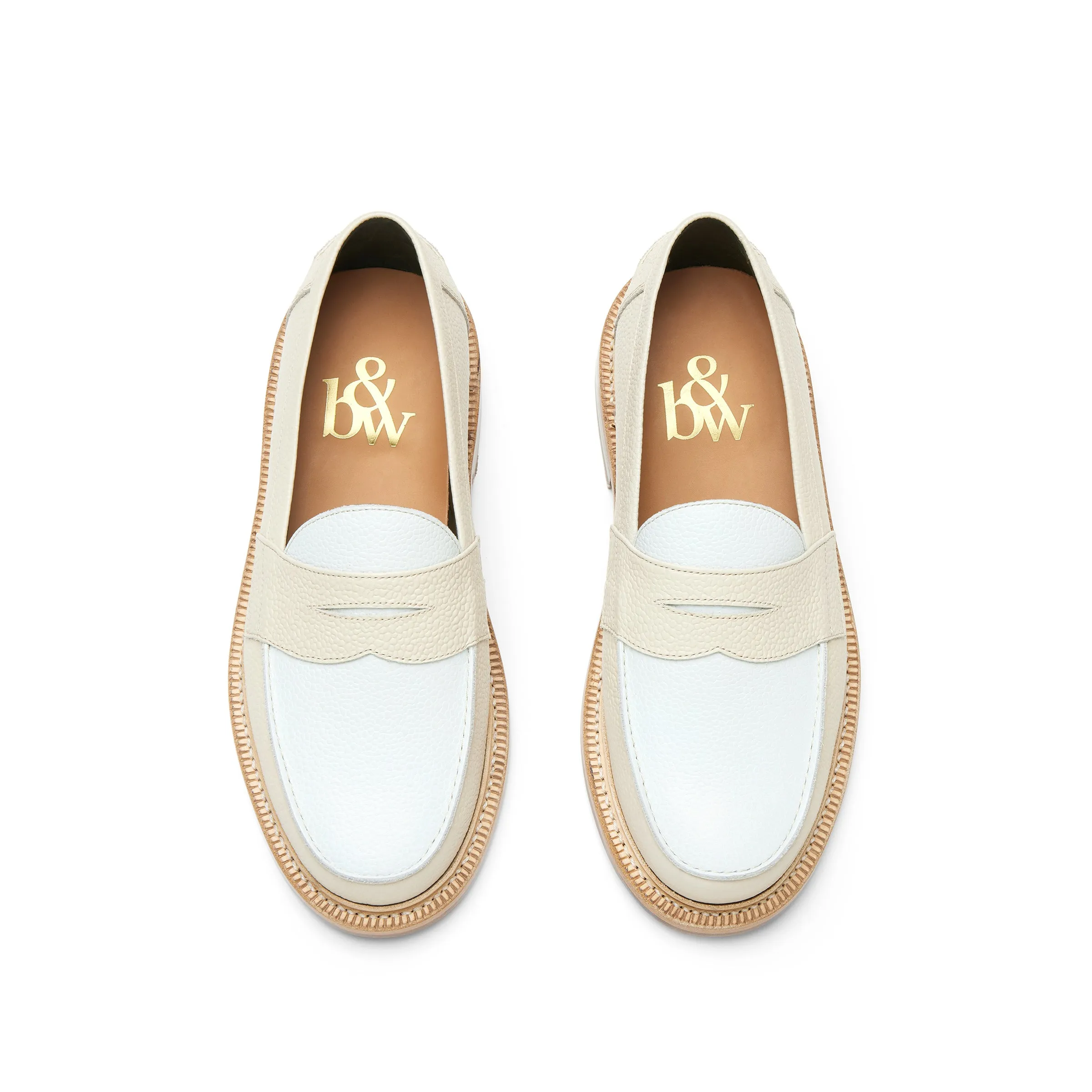 The Ellis Penny Loafer, Bamboo/White