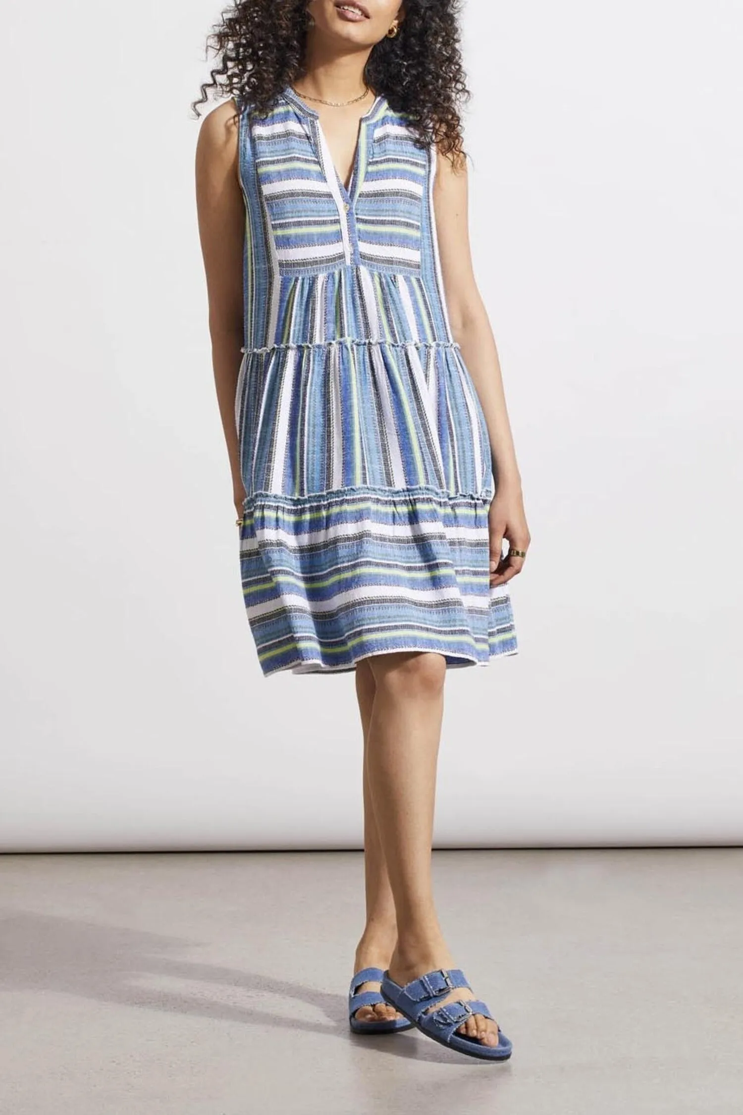 Tri 5386O Sleeveless Tiered Dress
