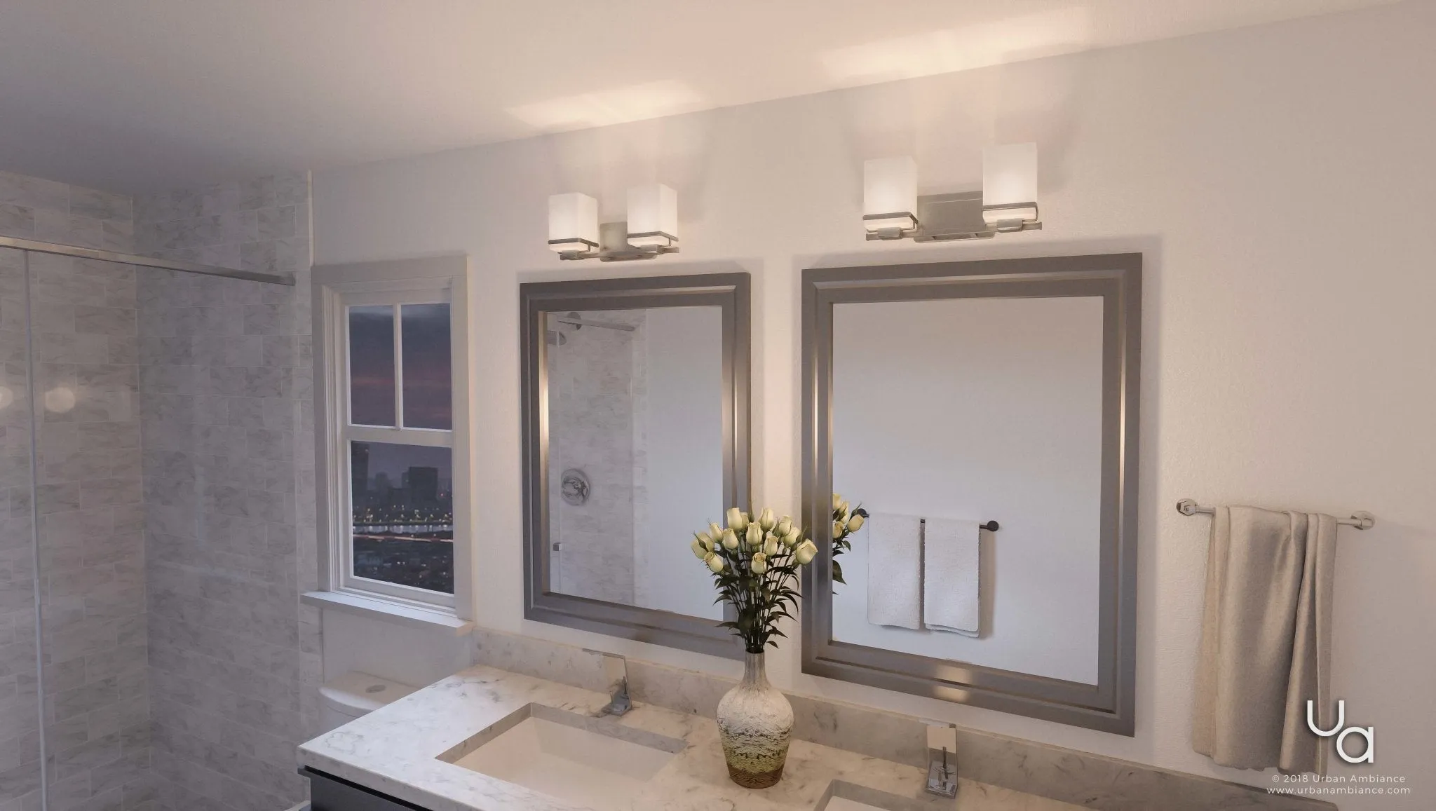 UHP2600 Transitional Bathroom Vanity Light, 6.5"H x 13"W, Brushed Nickel Finish, Modena Collection