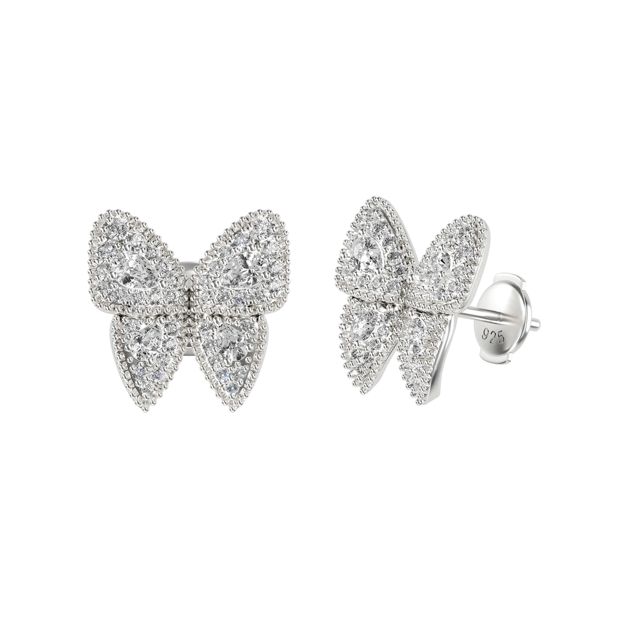 Vivid Clustered Butterfly Stud Earring - Single