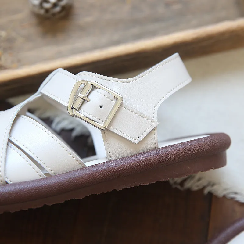 Women Summer Handcraft Plaited Leather Flat Sandals